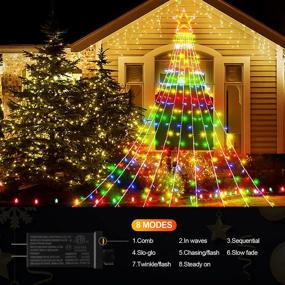 img 3 attached to JXLEDAYY Christmas Decorations Star Lights: 344 LED Tree Toppers with Memory Function, 8 Modes for Outdoor Indoor Xmas Tree Yard Wedding Party Holiday Decorations