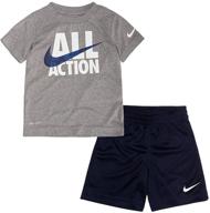 👕 nike boy's dri-fit t-shirt & shorts combo: comfortable and stylish 2 piece set logo