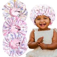 🦄 adjustable satin unicorn bonnet sleeping cap - soft silk pink night hat for natural hair - kids, teens, toddler, child, baby - reversible double layer logo