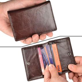 img 1 attached to 👜 Genuine Leather Bifold Pocket Wallet: Must-Have Men's Accessories for Wallets, Card Cases & Money Organizers