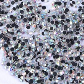 img 2 attached to 💎 SS10 3mm Crystal AB Flatback Resin Rhinestones - 1400pcs for DIY Clothes, Bags, & Jewelry Decoration