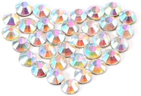 img 1 attached to 💎 SS10 3mm Crystal AB Flatback Resin Rhinestones - 1400pcs for DIY Clothes, Bags, & Jewelry Decoration