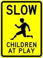 slow children play sign warranty logo