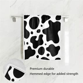 img 2 attached to 🐄 DerlonKaje Eco-Friendly Cow Print Hand Towel | Soft Bath Towel for Home, Bathrooms, Pool and Gym | Size: 30 X 15 in