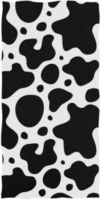 img 4 attached to 🐄 DerlonKaje Eco-Friendly Cow Print Hand Towel | Soft Bath Towel for Home, Bathrooms, Pool and Gym | Size: 30 X 15 in