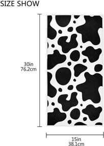 img 3 attached to 🐄 DerlonKaje Eco-Friendly Cow Print Hand Towel | Soft Bath Towel for Home, Bathrooms, Pool and Gym | Size: 30 X 15 in