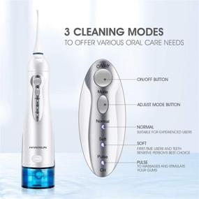 img 2 attached to 💦 Hangsun Cordless Water Flosser - Professional Rechargeable Dental Oral Irrigator with 4 Jet Tips, 3 Modes, IPX7 Waterproof, 300ML Water Tank - Ideal for Teeth Braces Care, Travel, and Home Use