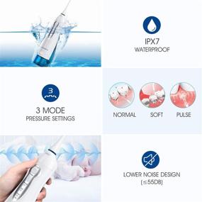 img 1 attached to 💦 Hangsun Cordless Water Flosser - Professional Rechargeable Dental Oral Irrigator with 4 Jet Tips, 3 Modes, IPX7 Waterproof, 300ML Water Tank - Ideal for Teeth Braces Care, Travel, and Home Use