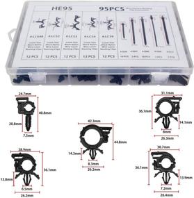 img 1 attached to 95 PCS Крепления проводного пучка электропроводки автомобиля для молдинга Кузовной электровтулкой Ослепительные заклёпки Рокерные клипсы - Черный нейлон для Jeep Wrangler JK (2007-2015) и Ford, GMC, Chevrolet (68039280-AA)