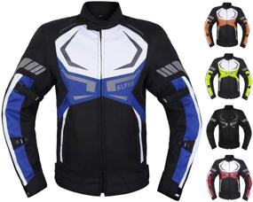 img 4 attached to 🧥 Blue Motorcycle Jacket for Men: CE Armored Riding Gear, Waterproof & All-Season (Size Small)