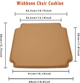 img 2 attached to 🪑 Повысьте свой комфорт с подушкой VODUR Wishbone Chair: качественные подушки из полиуретана для стула Hans Wegner CH24 Y (коричневый) - Сиденья