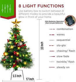 img 1 attached to 🎄 2.7FT Outdoor Christmas Tree Pre-Lit Pathway Christmas Trees | Small Artificial Xmas Tree with Lights | Battery Operated 8Mode | Porch, Yard, Outdoor, Grave Ornaments