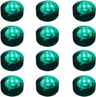 lumabase 69012 - set of 12 submersible led teal lights for home decor логотип