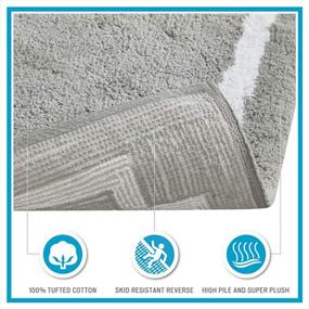 img 1 attached to 🛀 Madison Park Evan Luxurious Tufted Plush Bath Mat - Non Slip Backing, Absorbent, Quick Dry - Spa Design Grey Bathroom Rug - 24x72"