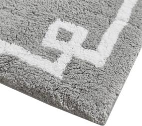 img 2 attached to 🛀 Madison Park Evan Luxurious Tufted Plush Bath Mat - Non Slip Backing, Absorbent, Quick Dry - Spa Design Grey Bathroom Rug - 24x72"