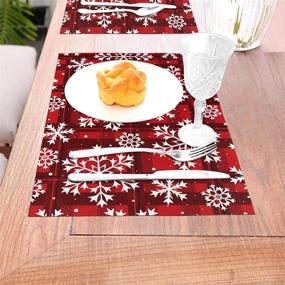 img 2 attached to ❄️ Festive Christmas Snowflakes Placemats: Resistant and Stylish Placemat Set