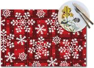 ❄️ festive christmas snowflakes placemats: resistant and stylish placemat set логотип