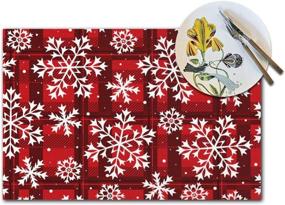 img 4 attached to ❄️ Festive Christmas Snowflakes Placemats: Resistant and Stylish Placemat Set