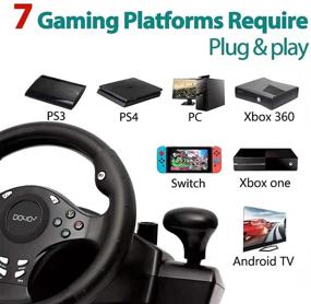 img 1 attached to 🎮 DOYO Xbox Steering Wheel for PC, PS3, PS4, XBOX ONE, XBOX360, Nintendo Switch, Android - Responsive Gear and Pedals, PC Racing Wheel-Compatible