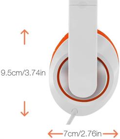 img 1 attached to 🎧 Rockpapa On Ear Stereo Headphones: Adjustable, Bass-Boosted Audio for Adults, Kids, Teens, MP3/4, DVD, Smartphones, Laptop, Tablet, Car, Airplane - White/Orange