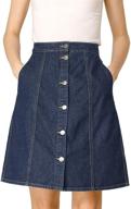 👗 allegra k short button down women's denim skirt - jeans skirt logo