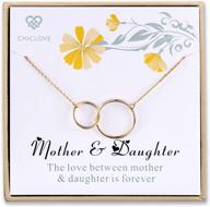 👩 chiclove mother daughter necklace - gold plated sterling silver double infinity circles pendant necklace logo