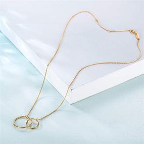 img 2 attached to 👩 CHICLOVE Mother Daughter Necklace - Gold Plated Sterling Silver Double Infinity Circles Pendant Necklace