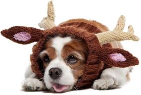 img 4 attached to 🦌 Zoo Snoods Reindeer Dog Costume - Ear Wrap Hoodless Design for Pets