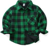 cozy and stylish: boys' & men's fleece-lined plaid flannel shirt - perfect for family matching logo