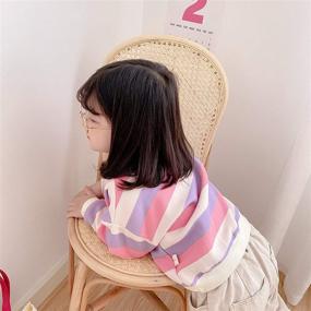 img 3 attached to Ctskyte Toddler Unisex Kids Fleece Striped Long Sleeve Pullover Sweatshirt - Stylish Crew-Neck Sweater