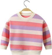 ctskyte toddler unisex kids fleece striped long sleeve pullover sweatshirt - stylish crew-neck sweater logo