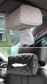 img 3 attached to Tianmei PU Leather Universal Car Sun Visor Or Vehicle Backseat Tissue Holder Hanging Organizer (Pink Bag)