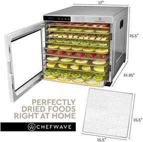 img 2 attached to ChefWave 10 Tray Stainless Steel Food Dehydrator - Digital Temperature Control, Timer, 3 Teflon Sheets, 2 Mesh Sheets, Drip Tray - Dried Fruit, Jerky, Herbs – Recipe Book Included