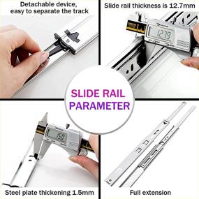 img 3 attached to 💪 AOLISHENG Heavy Duty 24 Inch Drawer Slides - Full Extension, Ball Bearing Cabinet Telescoping Sliding Rails for Tool Box, Runners Tracks with Glides, 150 lb Load Capacity - Side Mount, 1 Pair