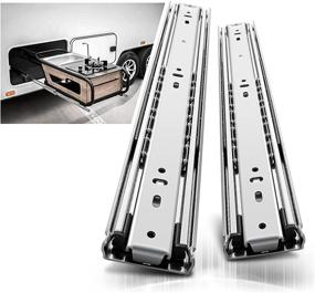 img 4 attached to 💪 AOLISHENG Heavy Duty 24 Inch Drawer Slides - Full Extension, Ball Bearing Cabinet Telescoping Sliding Rails for Tool Box, Runners Tracks with Glides, 150 lb Load Capacity - Side Mount, 1 Pair