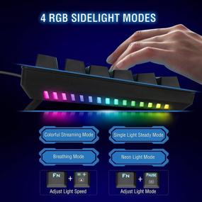 img 1 attached to 🎮 E-YOOSO TKL Mechanical Gaming Keyboard: 87 Keys Blue Switches, Blue Backlit & RGB LED Sidelight, Water-Resistant - Perfect for PC, MAC, PS4 Gamers