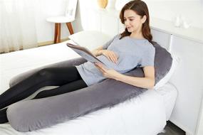 img 2 attached to 🤰 BarryLLL Maternity Body Pillow - U-Shaped Pregnancy Pillow for Back, Hips, Legs, Belly Support with Removable Washable Jersey Cover, Velvet