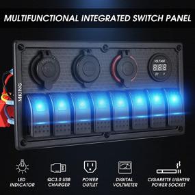 img 3 attached to 🚤 MKING 8 Gang Marine Switch Panel - Waterproof Boat Rocker Switches with Circuit Breaker, USB & Type-C Charger, Digital Voltmeter, Cigarette Socket - 12V Blue LED Switch Panel