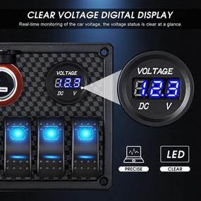 img 1 attached to 🚤 MKING 8 Gang Marine Switch Panel - Waterproof Boat Rocker Switches with Circuit Breaker, USB & Type-C Charger, Digital Voltmeter, Cigarette Socket - 12V Blue LED Switch Panel