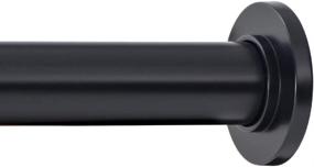 img 4 attached to Ivilon 24-36 Inch Black Tension Curtain Rod - Spring Rod for Windows or Shower with Enhanced SEO