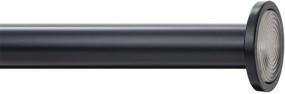 img 1 attached to Ivilon 24-36 Inch Black Tension Curtain Rod - Spring Rod for Windows or Shower with Enhanced SEO