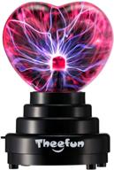 💡 plasma ball lamp - theefun heart shaped touch sensitive electric nebula sphere plasma globe for home, kids, adults - ideal christmas decoration логотип