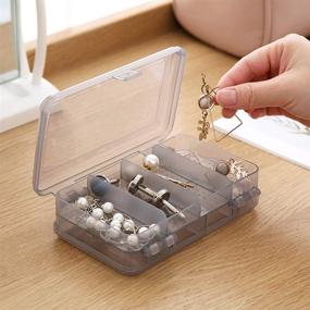 img 3 attached to 📦 Versatile and Durable 2Pcs Grey Double Layer Plastic Jewelry Box Organizer: Ideal Storage Container for Earrings, Necklaces, Rings, Beads, and More (10 Grid)