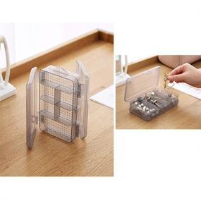 img 1 attached to 📦 Versatile and Durable 2Pcs Grey Double Layer Plastic Jewelry Box Organizer: Ideal Storage Container for Earrings, Necklaces, Rings, Beads, and More (10 Grid)