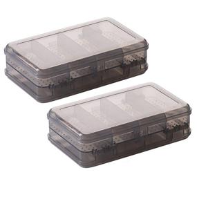 img 4 attached to 📦 Versatile and Durable 2Pcs Grey Double Layer Plastic Jewelry Box Organizer: Ideal Storage Container for Earrings, Necklaces, Rings, Beads, and More (10 Grid)