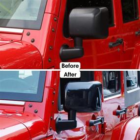 img 3 attached to Черные накладки на боковые зеркала SQQP для Jeep Wrangler 2007-2018 JK JKU - Улучшенное украшение обшивкиещёший прошивкиетсялираницено者