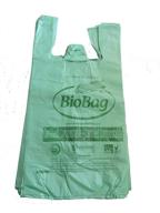 🛍️ biobag biodegradable bags - compostable t-shirt style bags, regular size (50 bags per bundle) logo