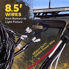 img 2 attached to 🔦 LAMPHUS 13' Off Road LED Light Bar Wiring Harness Kit: Waterproof Switch & Mounting Bracket, 30A Fuse 40A Relay - Perfect for ATV Adventures! (USA Warranty)