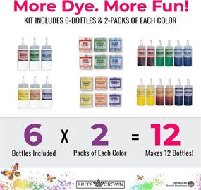 img 2 attached to 🌈 Tie Dye Kit - One Step Tie Dye Supplies with 6 Vibrant Colors, Large Bottles, Refill Packs - Ideal for Kids, Teens, and Adults - Brite Crown