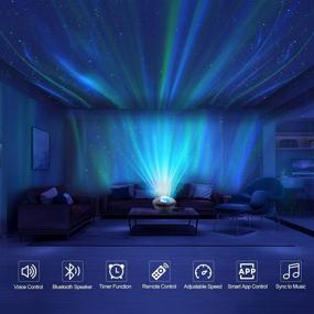 img 2 attached to 🌌 Galaxy Night Light Projector with App Remote Control, Bluetooth Speaker, and Alexa Compatibility - Star Projector and Starry Mood Lamp for Christmas Bedroom Ceiling Decor - Ideal for Kids and Adults